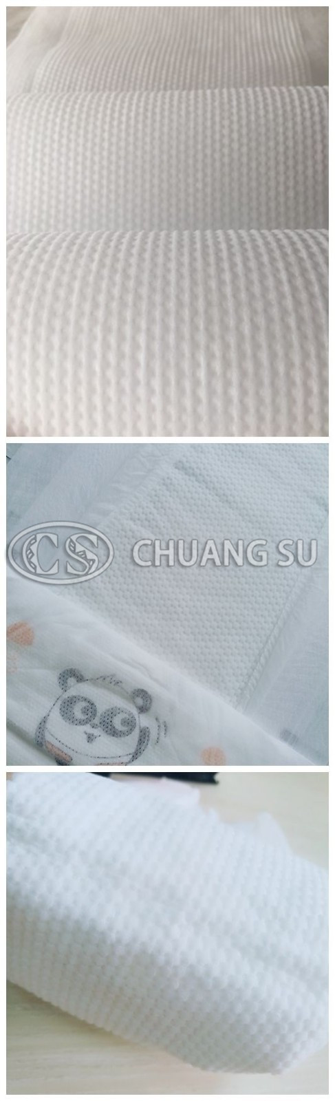 Perforated embossing non-woven - 6 o 'clock embossing